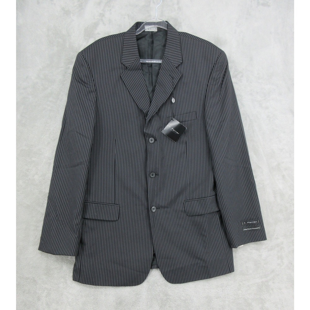 J Ferrar Sport Coat Mens Size 42 Long Pinstripe Modern Fit Wool Blend Blazer New